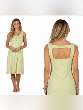 Horny Toad Lime Green Malena Sleeveless Jersey Knit Dress Small Coastal Casual